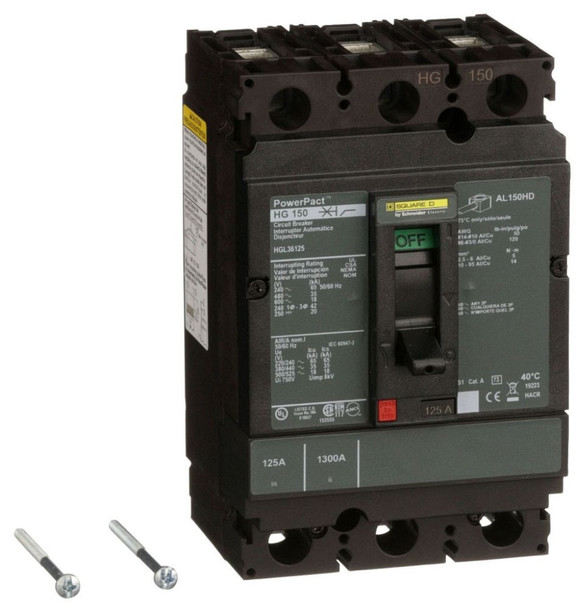 Square D HGL36125 Molded Case Breakers (MCCBs)