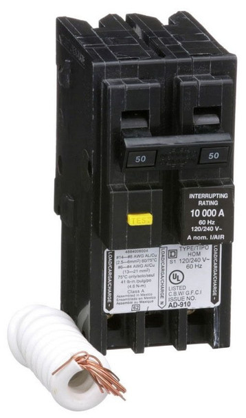 Square D HOM250GFI Miniature Circuit Breakers (MCBs)