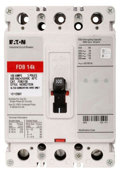 Eaton FDB3015L Molded Case Breakers (MCCBs)