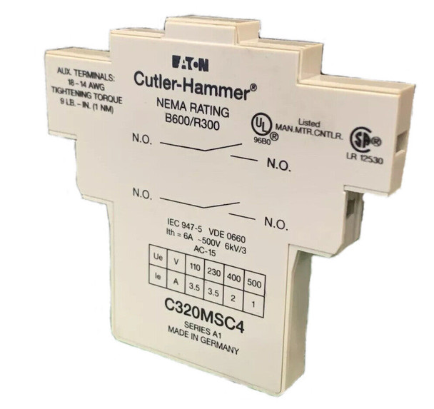 Eaton C320MSC4 Auxiliary Contact