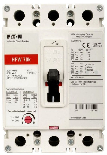 Eaton HFW3200V Molded Case Breakers (MCCBs)
