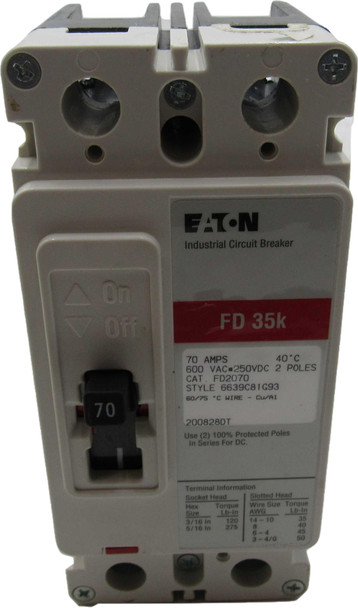 Eaton FD2070 Molded Case Breakers (MCCBs)