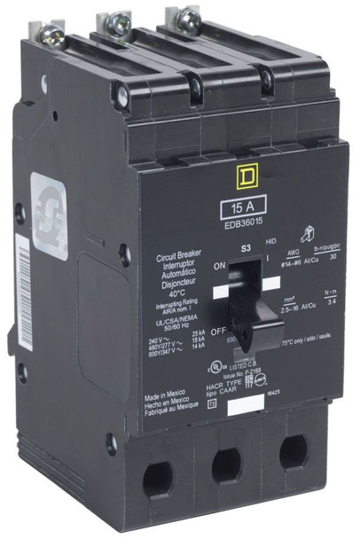 Square D EDB36015 Molded Case Breakers (MCCBs)