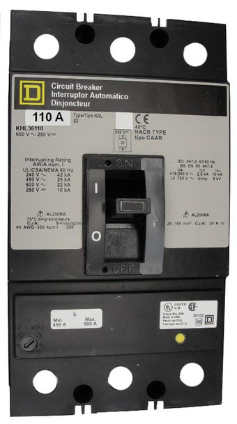 Square D KHL36110 Molded Case Breakers (MCCBs)