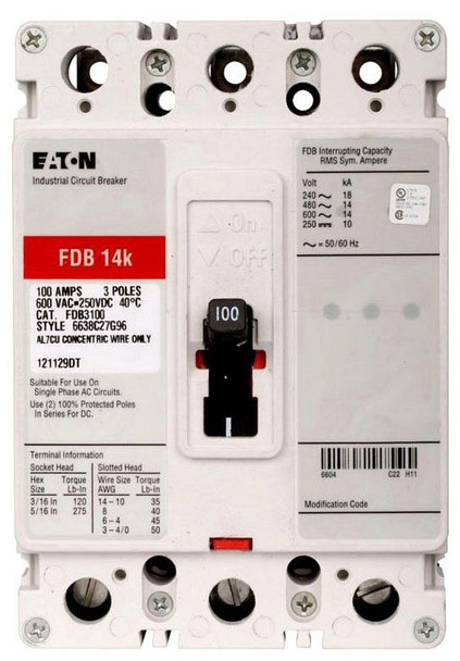 Eaton FDC3225V Molded Case Breakers (MCCBs)