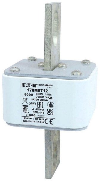 Eaton 170M6712 Class aR 800A 690/700VAC High Speed Fuse