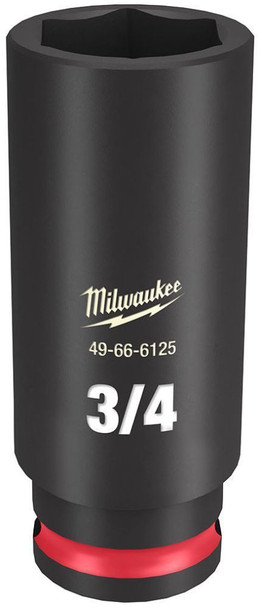MILWAUKEE ELECTRIC TOOL 49-66-6125  Shockwave 3/4 in X 3/8 in drive SAE 6 Point Deep Impact Socket