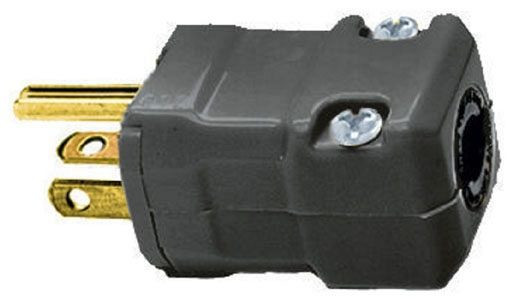 Hubbell HBL5364VBK Polarized UL 498, CSA C22.2, FSUL Nylon Straight Blade Plug