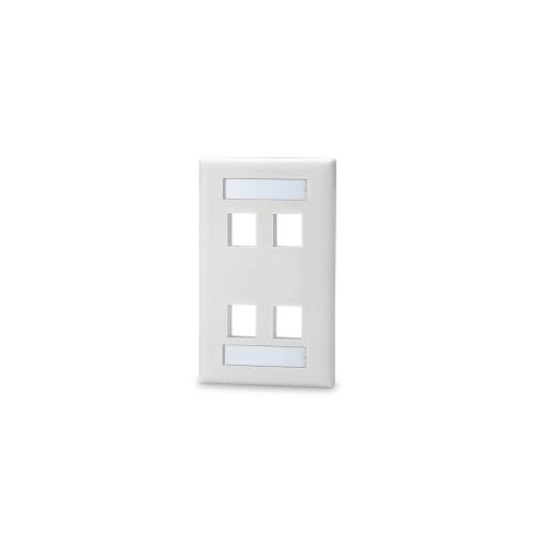 Signamax SKFL-4-WH 4 Port Single-Gang Wall Plate