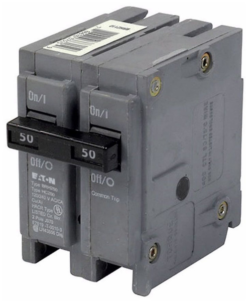 Eaton BRH250 Miniature Circuit Breakers (MCBs) BR 2P 50A 240V 50/60Hz 1Ph EA