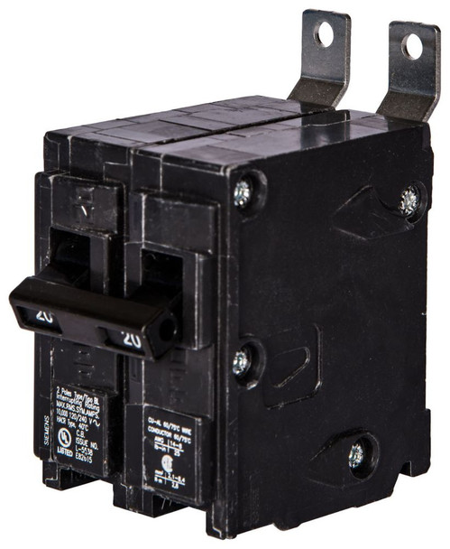 Siemens B220 Miniature Circuit Breakers (MCBs) Type BL 2P 20A 120/240VAC 50/60Hz EA