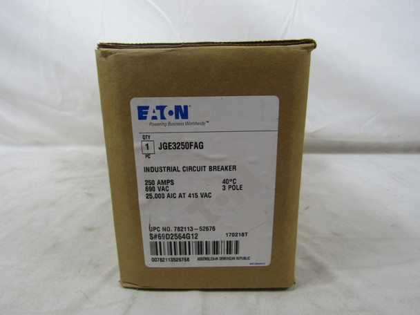 Eaton JGE3250FAG Molded Case Breakers (MCCBs) JGE 3P 250A 600V 50/60Hz 3Ph J Frame Eaton JGE3250FAG Molded Case Breakers (MCCBs) JGE 3P 250A 600V 50/60Hz 3Ph J Frame