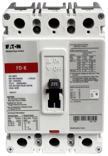 Eaton FD3225 Molded Case Breakers (MCCBs) 3P 600V