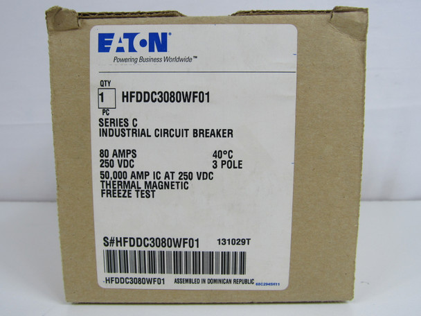 Eaton HFDDC3080WF01 Molded Case Breakers (MCCBs) HFD 3P 80A 250V 50/60Hz 3Ph F Frame