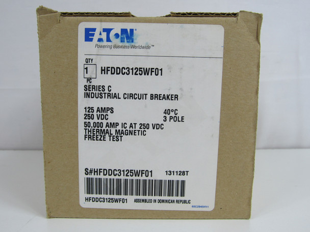 Eaton HFDDC3125WF01 Molded Case Breakers (MCCBs) HFD 3P 125A 250V 50/60Hz 3Ph F Frame