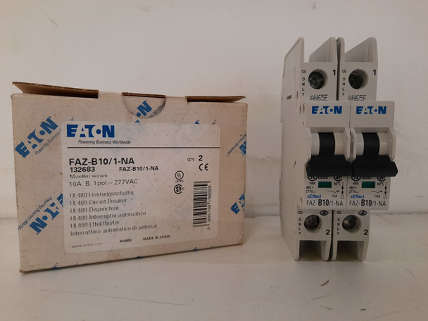 Eaton FAZ-B10/1-NA Miniature Circuit Breakers (MCBs) 1P 10A 277V EA