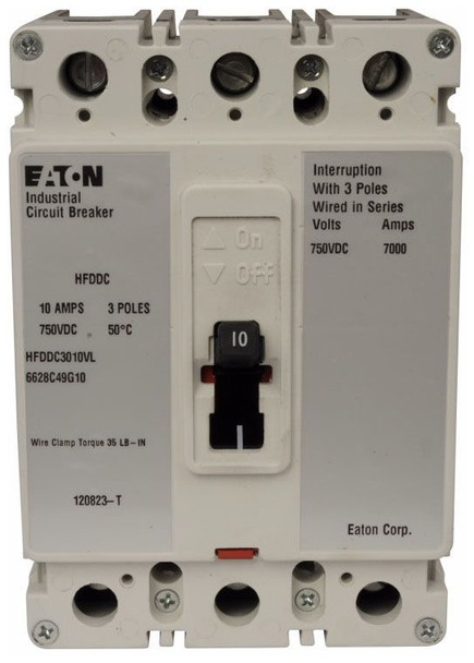 Eaton HFDDC3125L Molded Case Breakers (MCCBs) HFD 3P 125A 600V 50/60Hz 3Ph F Frame