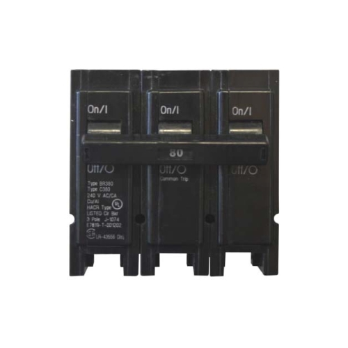 Eaton BR380 Miniature Circuit Breakers (MCBs) 3P 80A 240V