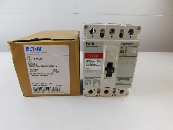 Eaton HFD3100 Miniature Circuit Breakers (MCBs) 3P 100A