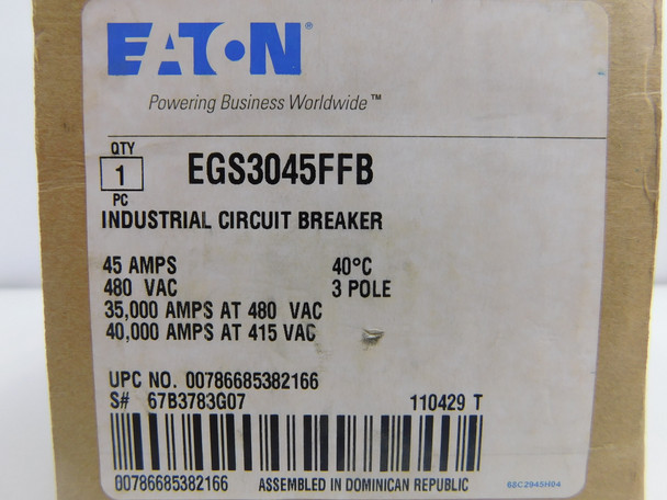 Eaton EGS3045FFB Molded Case Breakers (MCCBs)
