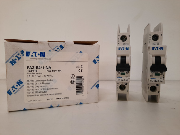 Eaton FAZ-B2/1-NA Miniature Circuit Breakers (MCBs) FAZ 1P 2A 277V 50/60Hz 1Ph EA