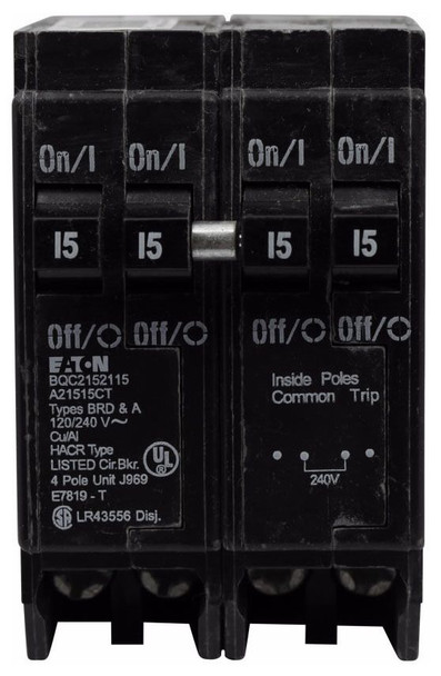 Eaton BQC220230 Miniature Circuit Breakers (MCBs) 2P 20A/30A 120V EA