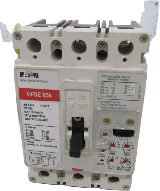 Eaton HFDE322536 Molded Case Breakers (MCCBs) HFD 3P 225A 600V 50/60Hz 3Ph F Frame