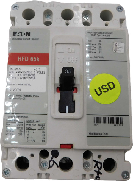 Eaton HFD3035 Molded Case Breakers (MCCBs)