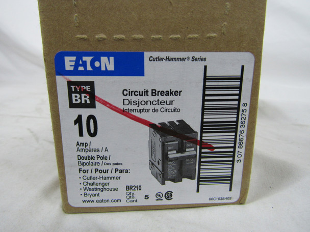 Eaton BR210 Miniature Circuit Breakers (MCBs) BR 2P 10A 240V 50/60Hz 1Ph EA