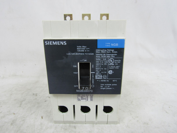 Siemens NGB3B070 Molded Case Breakers (MCCBs)