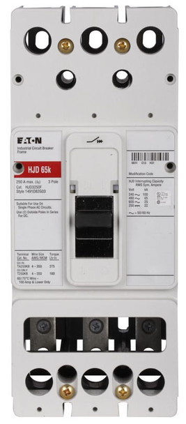 Eaton HJD3250F Molded Case Breakers (MCCBs) 3P 250A EA