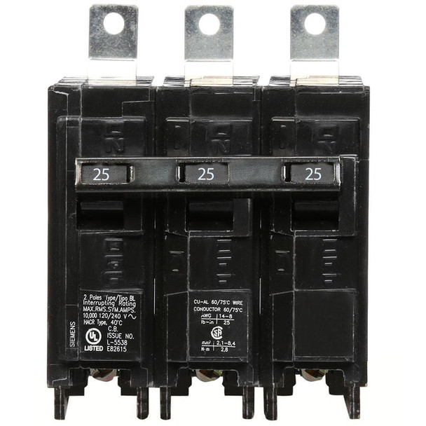 Siemens B325 Miniature Circuit Breakers (MCBs) B 3P 25A 240V 50/60Hz 3Ph
