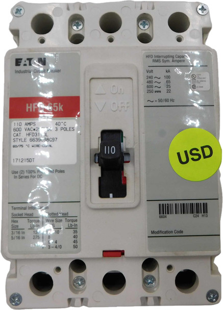 Eaton HFD3110L Molded Case Breakers (MCCBs)
