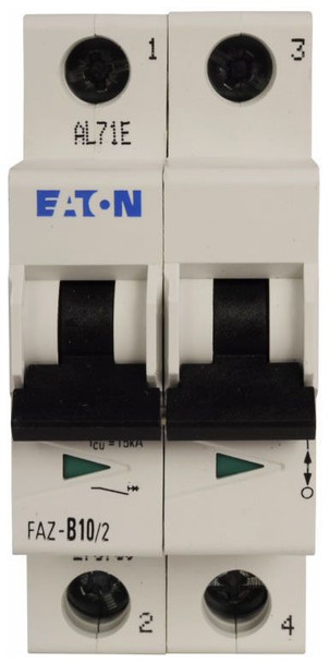 Eaton FAZ-B1/2 Miniature Circuit Breakers (MCBs) FAZ 2P 1A 480V 50/60Hz 1Ph B Curve