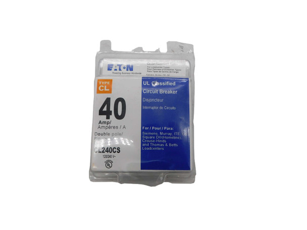 Eaton CL240CS Miniature Circuit Breakers (MCBs) CL 2P 40A 240V 50/60Hz 1Ph