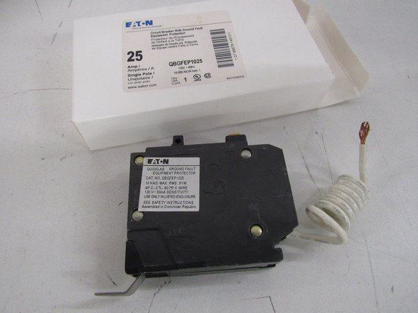 Eaton QBGFEP1025 Miniature Circuit Breakers (MCBs) QB 1P 25A 120V 50/60Hz 1Ph
