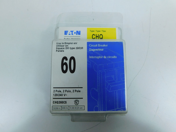 Eaton CHQ260CS Miniature Circuit Breakers (MCBs) CH 2P 60A 120/240V 50/60Hz 1Ph