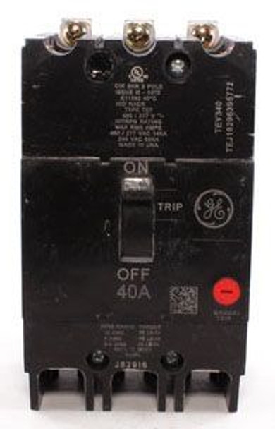 GE TEY340 Molded Case Breakers (MCCBs) TEY 3P 40A 480V 50/60Hz 3Ph GE TEY340 Molded Case Breakers (MCCBs) TEY 3P 40A 480V 50/60Hz 3Ph