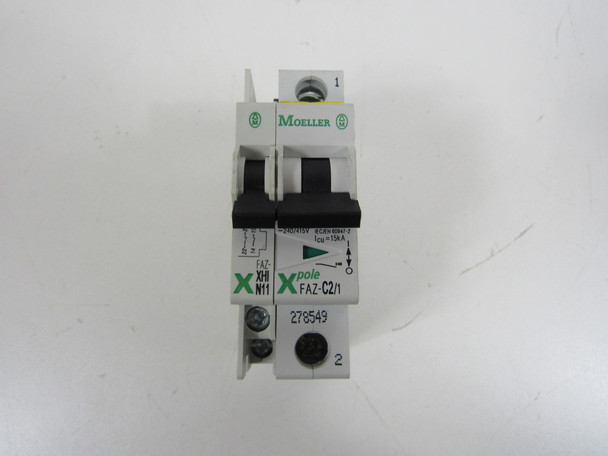 Eaton FAZ-C2/1 Miniature Circuit Breakers (MCBs) FAZ 1P 2A 415V 50/60Hz 1Ph