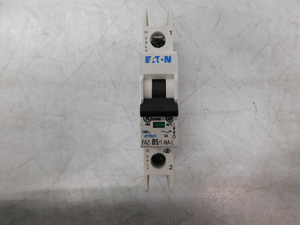 Eaton FAZ-B5/1-NA-L Miniature Circuit Breakers (MCBs) FAZ 1P 5A 240V 50/60Hz 1Ph