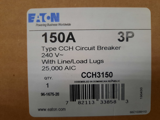 Eaton CCH3150 Molded Case Breakers (MCCBs) CCH 3P 150A 240V 50/60Hz 3Ph