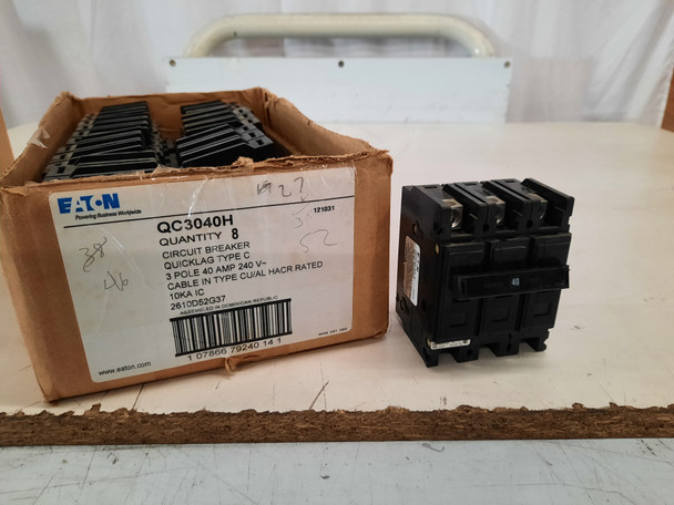 Eaton QC3040H Miniature Circuit Breakers (MCBs) QC 3P 40A 240V 50/60Hz 3Ph