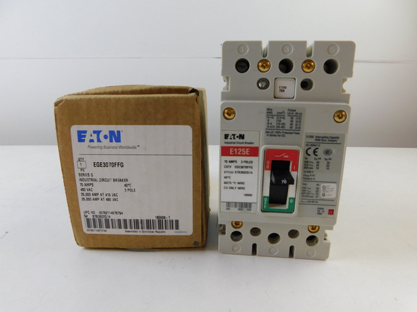 Eaton EGE3070FFG Molded Case Breakers (MCCBs) EGE 3P 70A 480V 50/60Hz 3Ph EG Frame