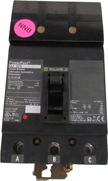 Square D QJA32225 Molded Case Breakers (MCCBs) QJA 3P 225A 240V 50/60Hz 3Ph Q Frame