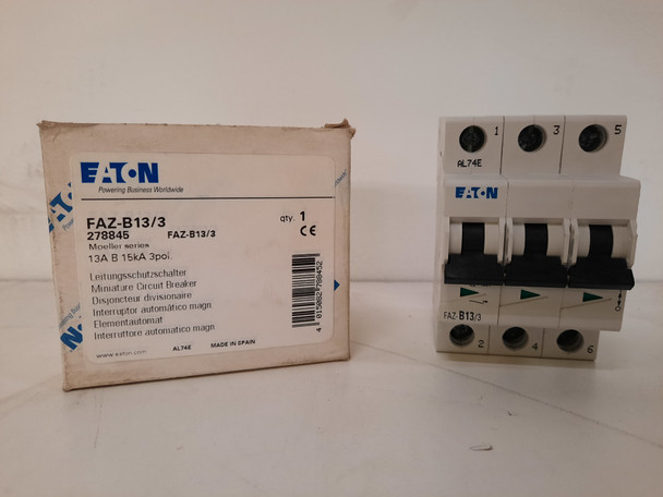 Eaton FAZ-B13/3 Miniature Circuit Breakers (MCBs) FAZ 3P 13A 120/240V 50/60Hz 3Ph