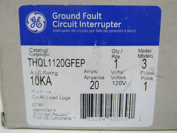 THQL1120GFEP Miniature Circuit Breakers (MCBs) 1P 20A 120V 50/60Hz