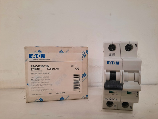 Eaton FAZ-B16/1N Miniature Circuit Breakers (MCBs) FAZ 1P 16A 277V 50/60Hz 1Ph