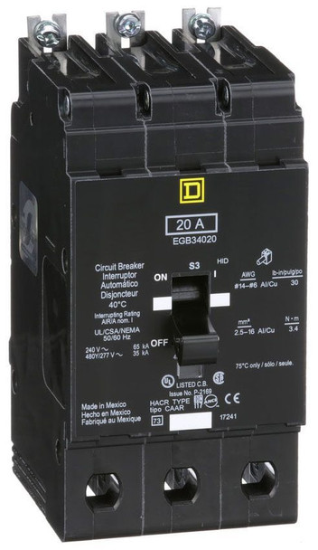 Square D EGB34020 Molded Case Breakers (MCCBs) EA