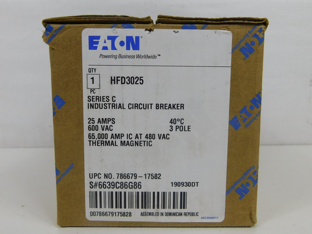 Eaton HFD3025 Molded Case Breakers (MCCBs)