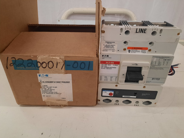 Eaton HLD3600FA13K01P05S02 Molded Case Breakers (MCCBs) HLD 3P 600A 600V 50/60Hz 3Ph L Frame